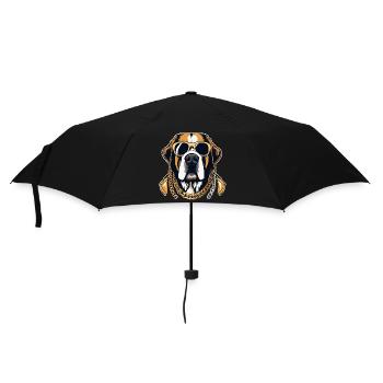 Bernhardiner Gangsta Gangster Hund Geschenk - Regenschirm (klein) - Schwarz - Vorne