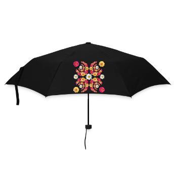 Zinnia daisy floral pattern floral zinnias blossom - Umbrella (small) - black - Front