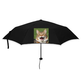 Katze - Regenschirm (klein) - Schwarz - Vorne