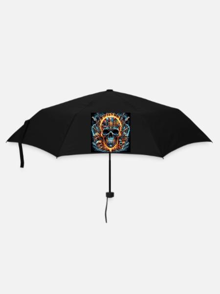 Crâne de métal lourd - Parapluie standard - noir