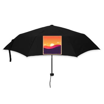 Sonnenunter-Sonnenaufgang - Regenschirm (klein) - Schwarz - Vorne