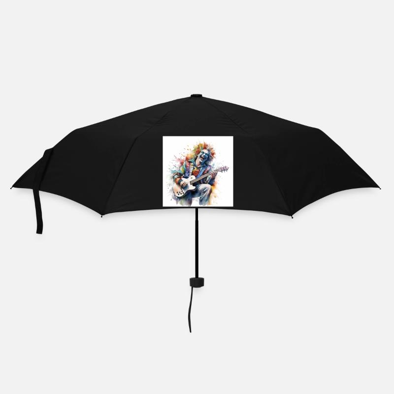 A clown plays guitar - Umbrella (small) - black