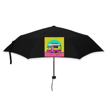 I love camping - Umbrella (small) - black - Front