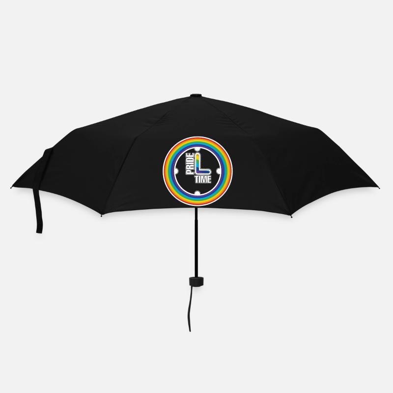 Rainbow Pride Ring Clock - Umbrella (small) - black