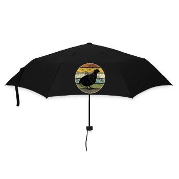 Coucher de soleil rétro de caille - Caille vintage - Parapluie standard - noir - Devant