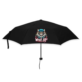 Maine Coon Katze cool Was geht Gangster Geschenk - Regenschirm (klein) - Schwarz - Vorne