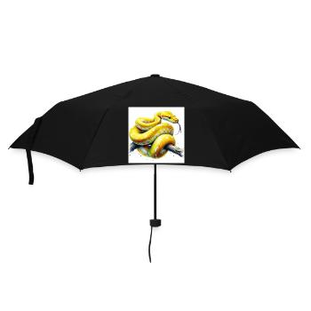 Gelbe Python - Regenschirm (klein) - Schwarz - Vorne