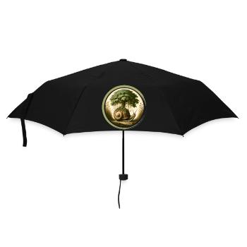 Snail with a bonsai on the snail shell - Umbrella (small) - black - Front