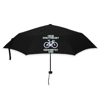 Tanken Statement Strom Elektrische Energie Fahrrad - Regenschirm (klein) - Schwarz - Vorne