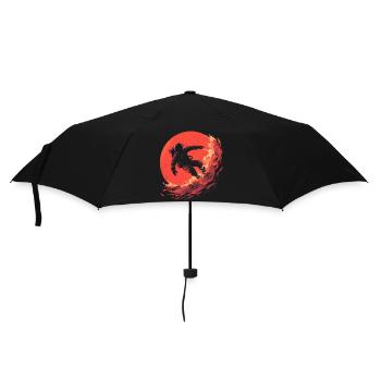 Astronaut Surfer - Regenschirm (klein) - Schwarz - Vorne