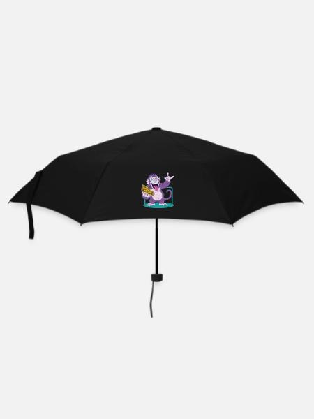 Pizza: Monkey makes it better! - Umbrella (small) - black