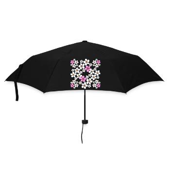 fleur de motif floral fleur de vrille florale - Parapluie standard - noir - Devant