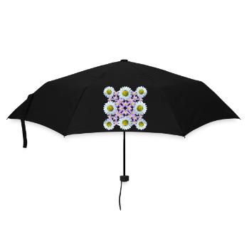 Blumenmuster Gänseblümchen Blume Blumenranke Blüte - Regenschirm (klein) - Schwarz - Vorne