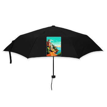Costa Brava Spanien Vintage Reiseplakat Souvenir - Regenschirm (klein) - Schwarz - Vorne