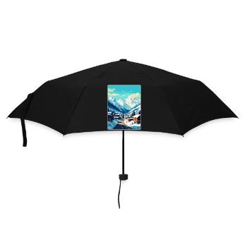 Ischgl Österreich Vintage Reiseplakat Souvenir WPA - Regenschirm (klein) - Schwarz - Vorne