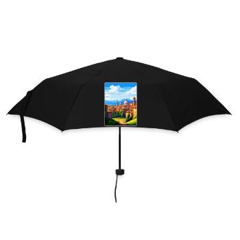 Bergamo Italy Vintage Travel Poster WPA Souvenir - Umbrella (small) - black - Front