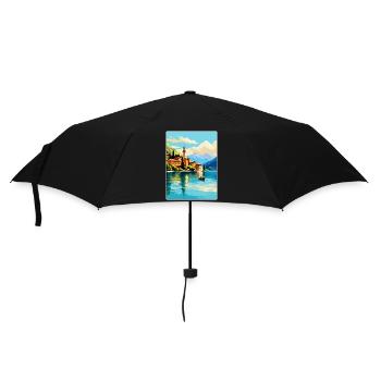 Lake Como Italy Vintage Travel Poster Souvenir WPA - Umbrella (small) - black - Front
