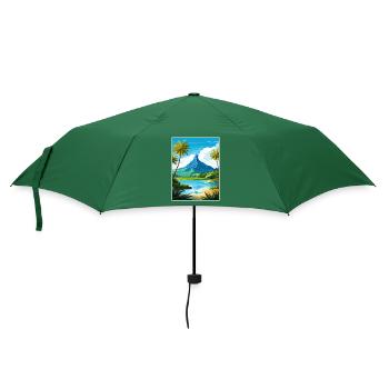 Bora Polynésie française Affiche de voyage vintage - Parapluie standard - vert bouteille - Devant
