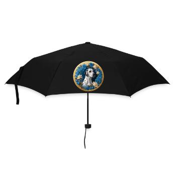 Dalmatian and blue roses - Umbrella (small) - black - Front