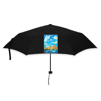 San Antonio Espagne Affiche de voyage vintage souvenir - Parapluie standard - noir - Devant