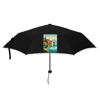 Lake Como Italy Vintage Travel Poster Souvenir WPA - Umbrella (small) - black - Front