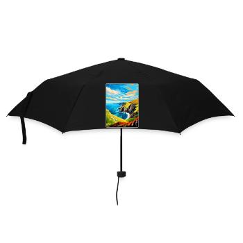Slieve League Irlande Royaume-Uni Affiche de voyage vintage WPA - Parapluie standard - noir - Devant