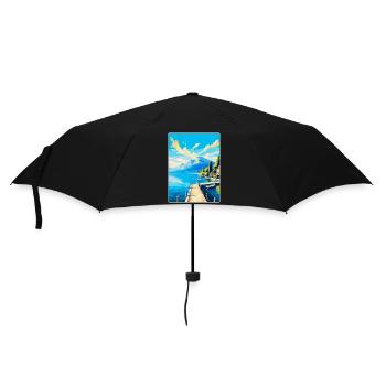 Lake Garda Italy Vintage Travel Poster Souvenir - Umbrella (small) - black - Front