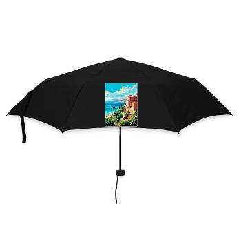 Côte d azur Frankreich Vintage Reiseplakat Souvenir - Regenschirm (klein) - Schwarz - Vorne