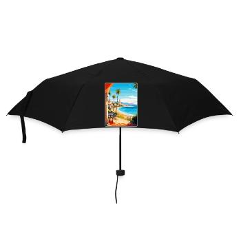 Costa Del Sol Spanien Vintage Reiseplakat Souvenir - Regenschirm (klein) - Schwarz - Vorne