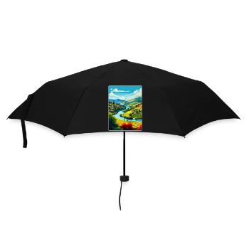 Douro-Tal Portugal Vintage Reiseposter WPA - Regenschirm (klein) - Schwarz - Vorne