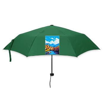 Sarajevo Bosnia Herzegovina Vintage Travel Poster - Umbrella (small) - bottlegreen - Front