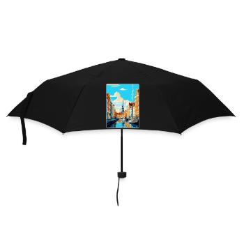 Copenhague, Danemark, Affiche de voyage vintage souvenir - Parapluie standard - noir - Devant