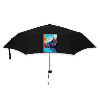 Heidelberg Deutschland Vintage Reiseplakat Souvenir - Regenschirm (klein) - Schwarz - Vorne