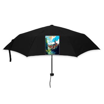 Fribourg Switzerland Vintage Travel Poster WPA Art - Umbrella (small) - black - Front