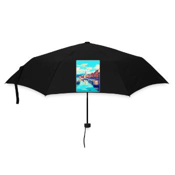 Saint Tropez France Vintage Travel Poster Souvenir - Umbrella (small) - black - Front