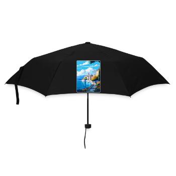Opatija Kroatien Vintage Reiseplakat Souvenir WPA - Regenschirm (klein) - Schwarz - Vorne