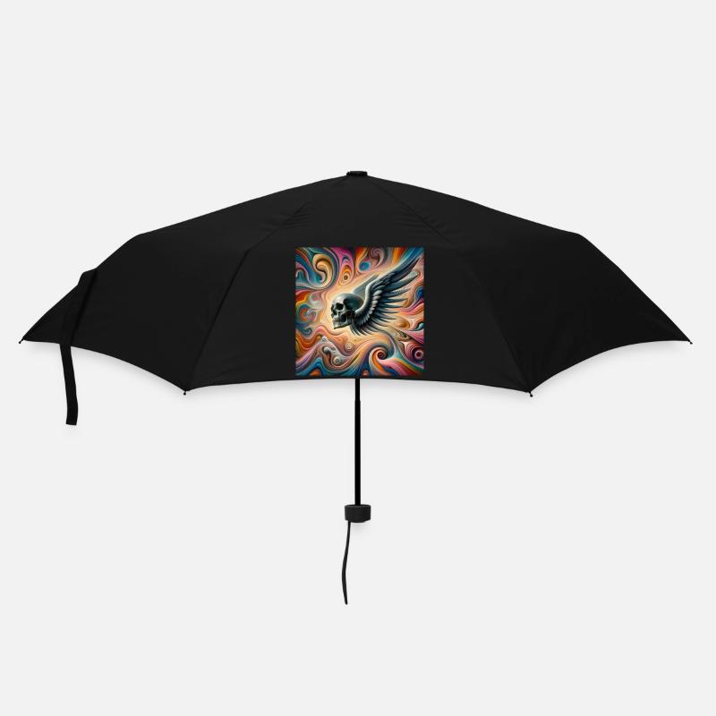 Crâne avec des ailes (coloré) - Parapluie standard - noir