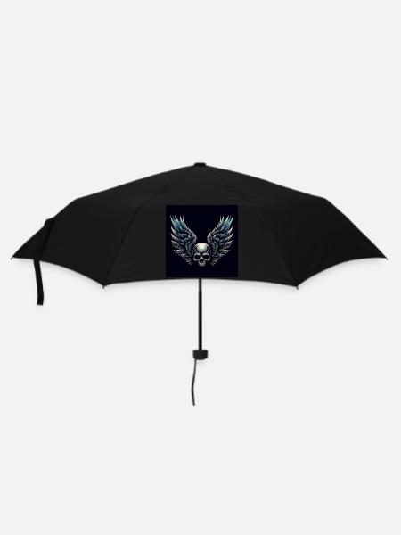 Skull with wings (black) - Umbrella (small) - black