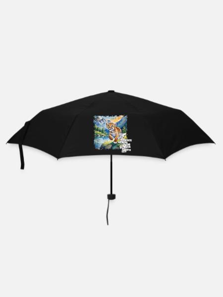 Was Du hast können viele haben | POSTER TIGER-Bild - Regenschirm (klein) - Schwarz