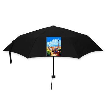 Barcelone Espagne Affiche de voyage vintage Souvenir WPA - Parapluie standard - noir - Devant
