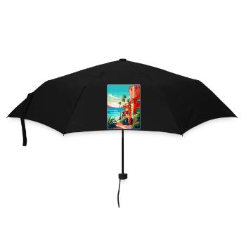 Costa Del Sol Spanien Vintage Reiseplakat Souvenir - Regenschirm (klein) - Schwarz - Vorne