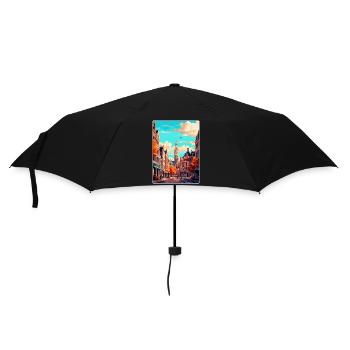 Brussels Belgium Vintage Travel Poster Souvenir - Umbrella (small) - black - Front