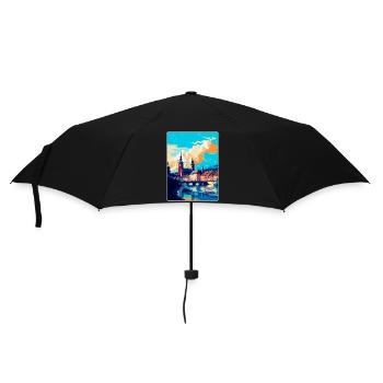 Wurzburg Germany Vintage Travel Poster Souvenir - Umbrella (small) - black - Front