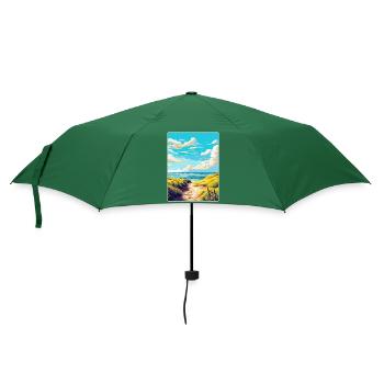 Texel Niederlande Vintage Reiseplakat Souvenir - Regenschirm (klein) - Flaschengrün - Vorne
