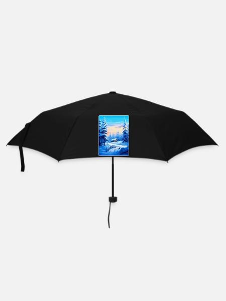 Lapland Finland Vintage Travel Poster Souvenir WPA - Umbrella (small) - black