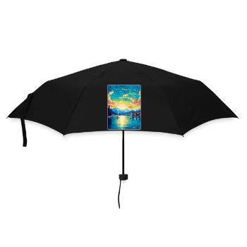 Genf Schweiz Vintage Reiseplakat Souvenir - Regenschirm (klein) - Schwarz - Vorne