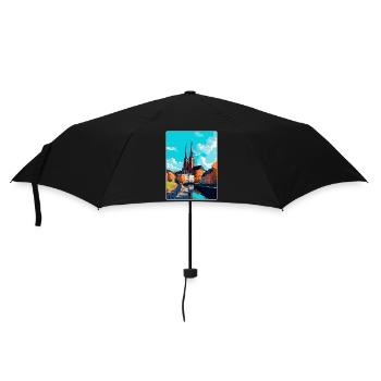 Uppsala Sweden Vintage Travel Poster Souvenir WPA - Umbrella (small) - black - Front