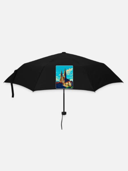 Santiago De Compostela Spain Vintage Travel Poster - Umbrella (small) - black
