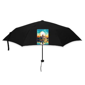 Budapest Hungary Vintage Travel Poster Souvenir - Umbrella (small) - black - Front