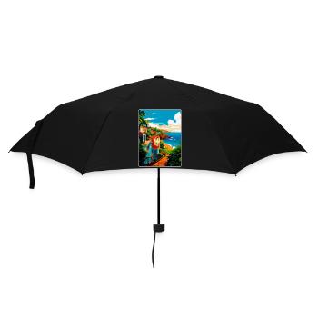 São Miguel Portugal Vintage Travel Poster Souvenir - Umbrella (small) - black - Front